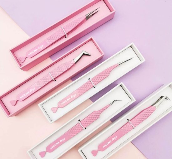 HEART-SHAPED PROFESSIONAL EYELASH EXTENSIONS TWEEZERS